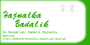 hajnalka badalik business card